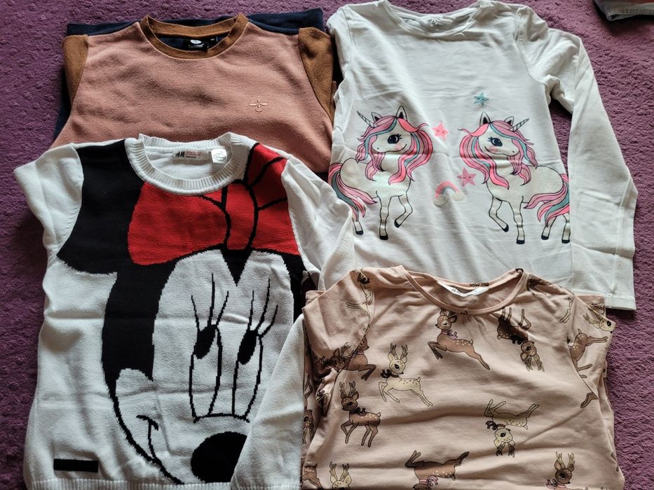 4 x bluzki 134 Hummel i H&M