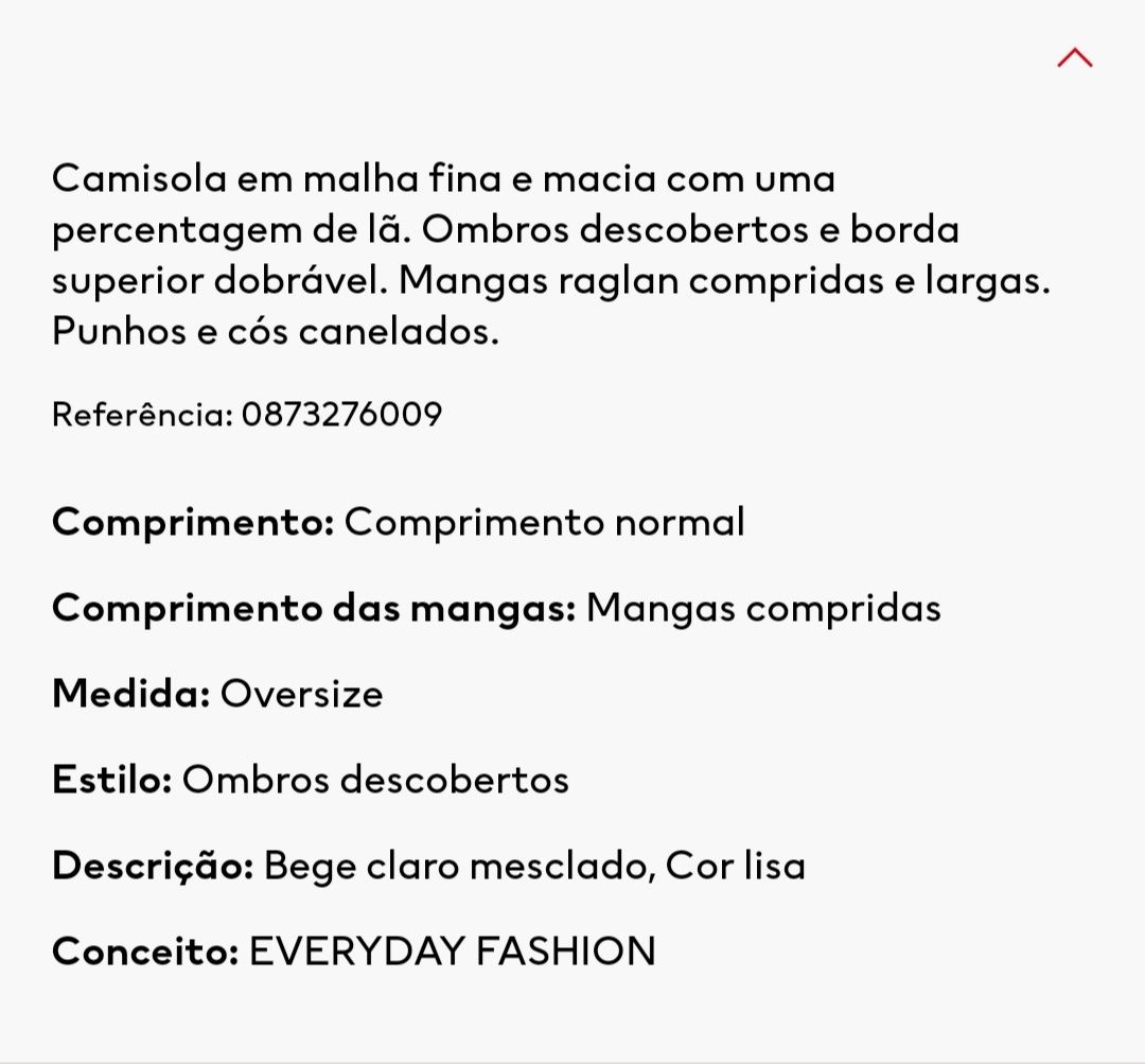 Camisola de ombros descobertos
É da H&M e é o