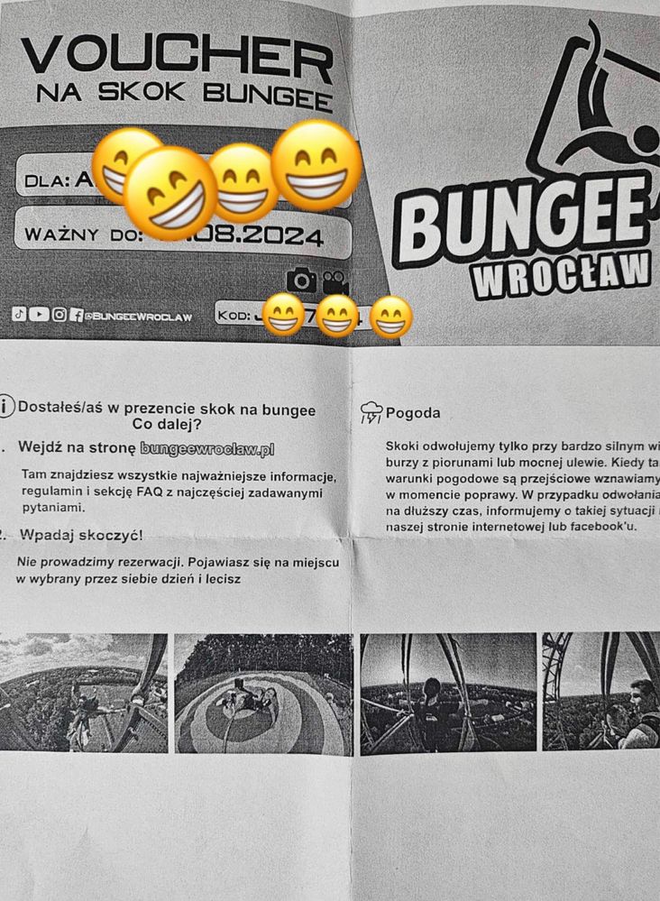 Skok na Bungee z nagrywaniem Wroclaw