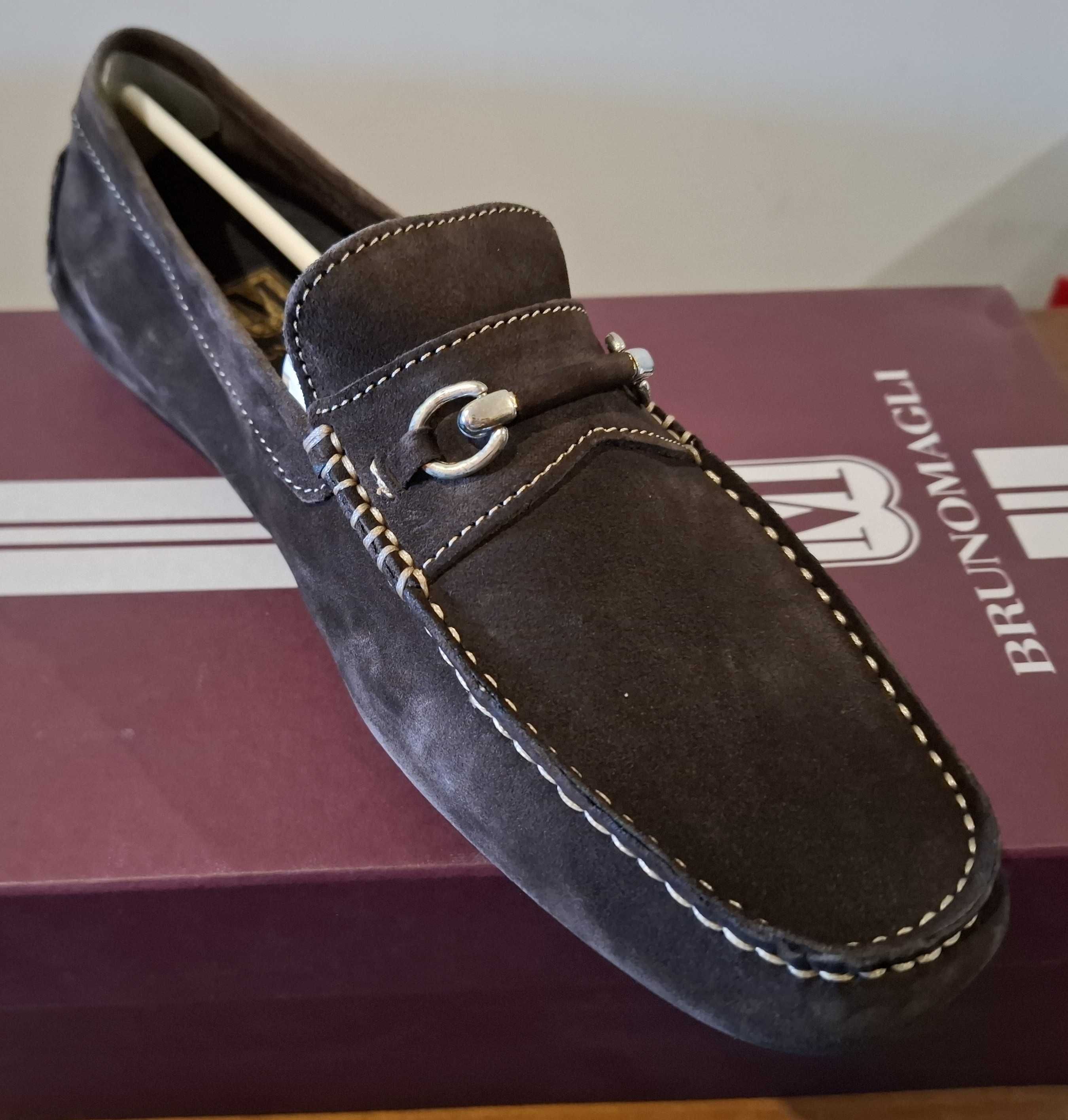 Sapatos novos castanhos escuros Bruno Magli 41.5 - SALDO
