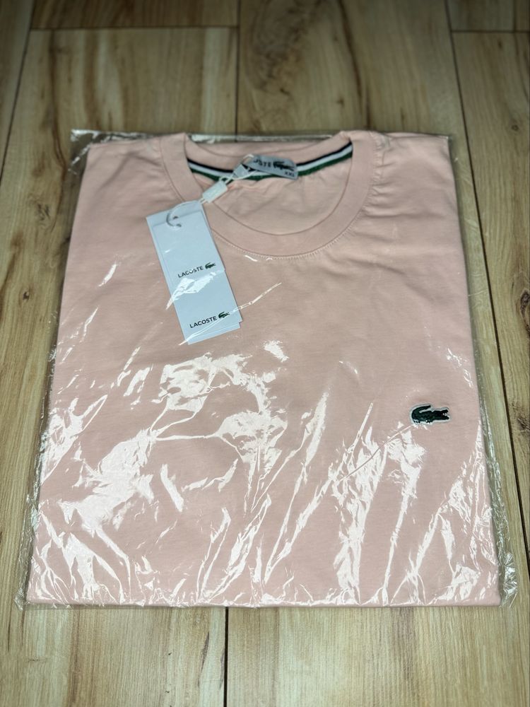 T-shirt Lacoste, męski, r. XXL, różowy, nowy