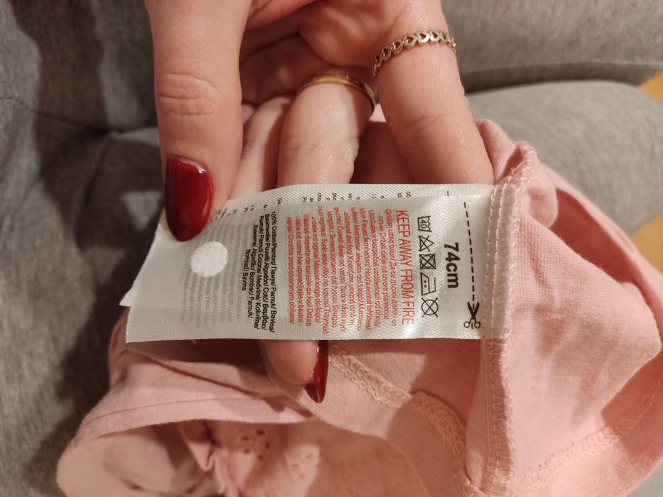 Koszulka bluzka z długim rękawem niemowlęca dziewczęca rozmiar 74