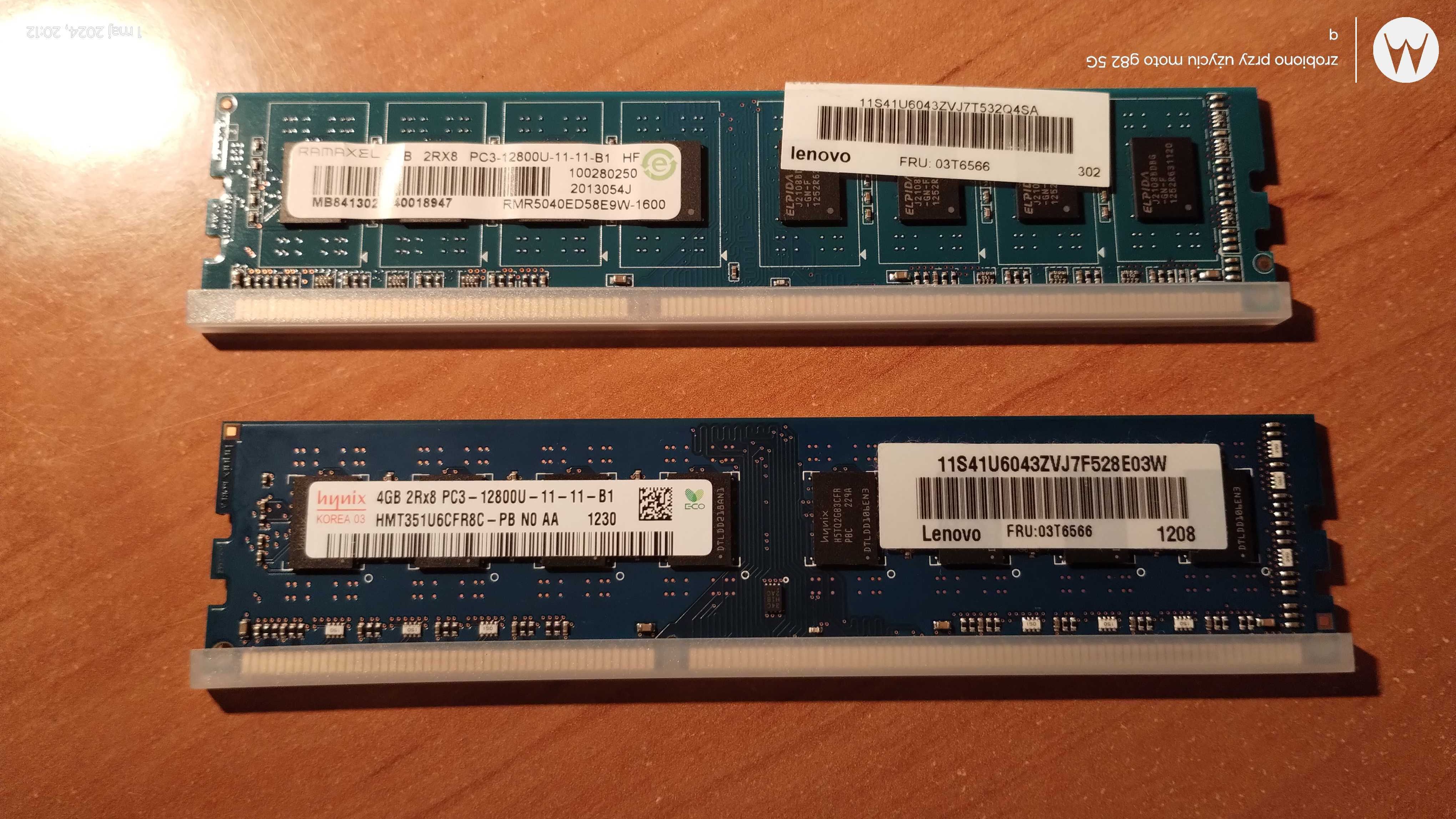 RAM DDR3 8GB / 2x4GB PC3-12800U