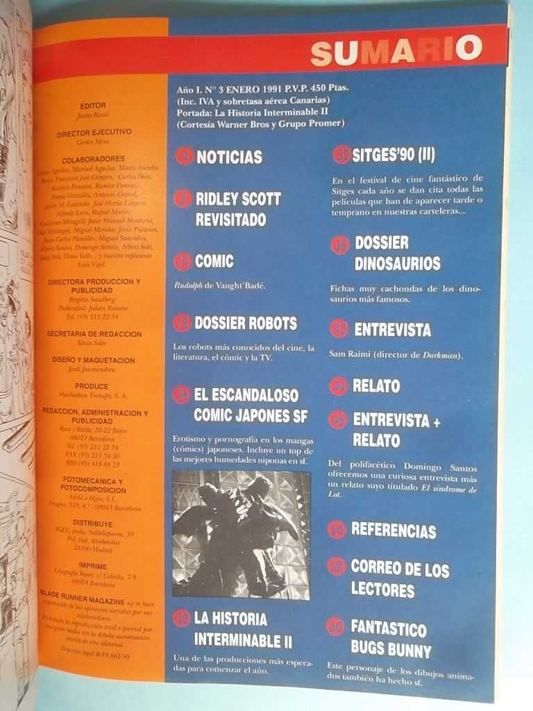 BLADE RUNNER Magazine Nº 1, 2, 3 - Edição Especial 180 páginas