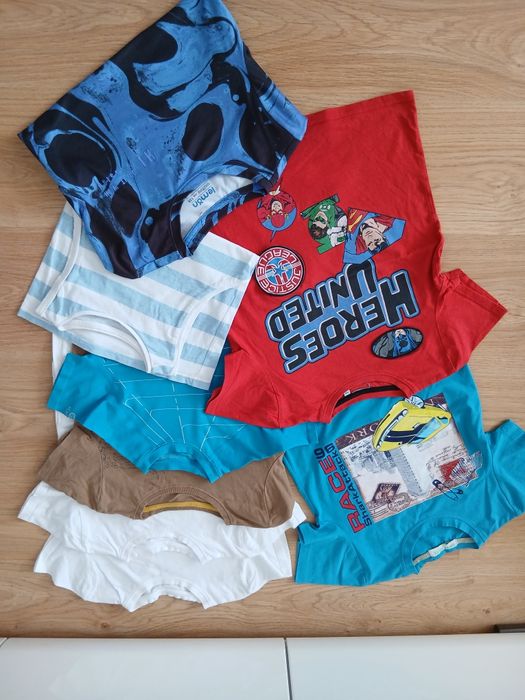 Mega paka dla chłopaka r. 122/128 bluzy koszulki spodnie koszule