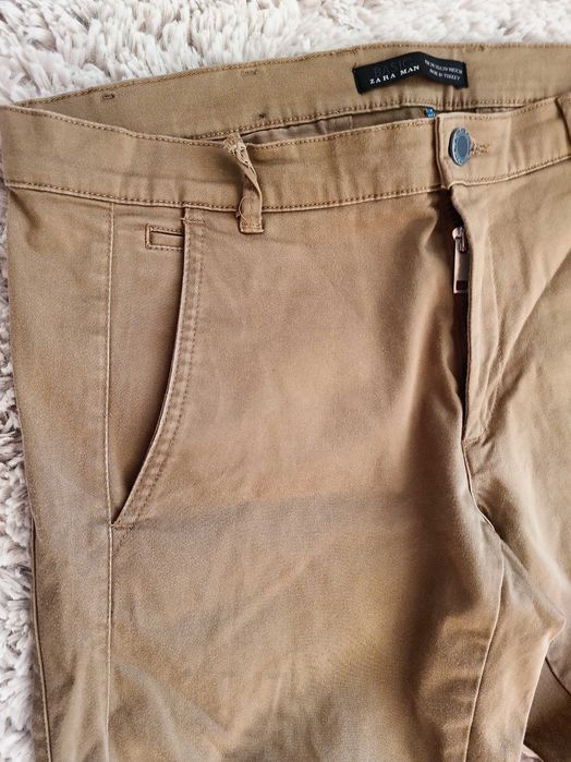 Spodnie męskie chinosy Zara men beżowe