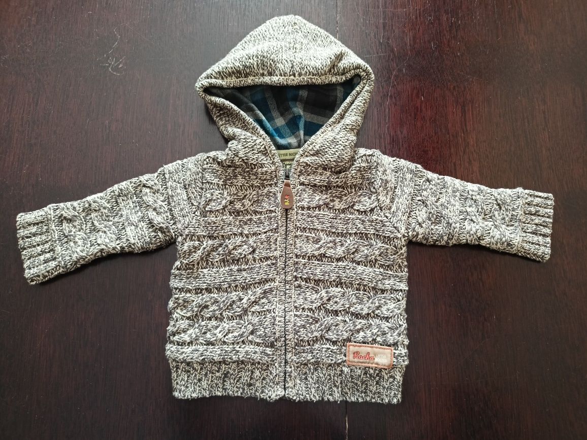 Bluza swetrowa z kapturem bardzo ciepła rozm. 86