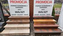 Stopnice klinkierowe  z kapinosem /  6 wzorów. Promocja !