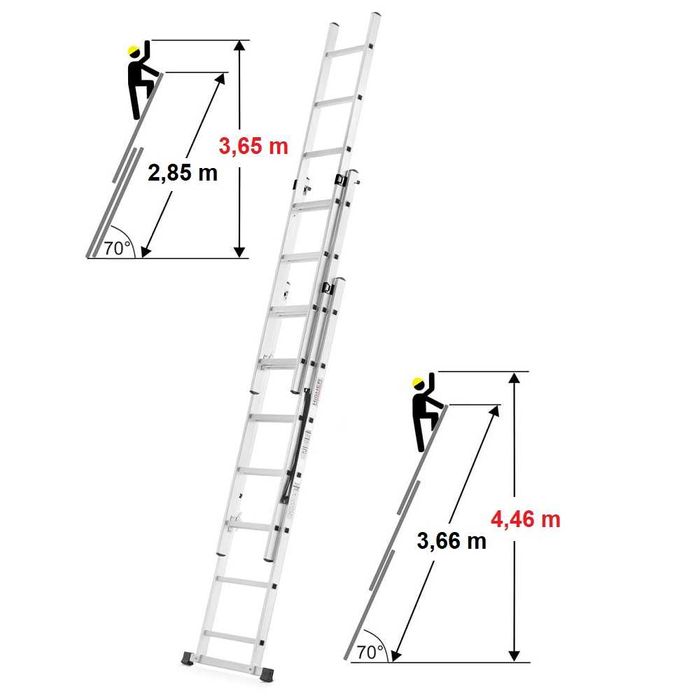 Drabina 3x7 HEco PROFESSIONAL o zasięgu roboczym max. 4,46 m + PREZENT