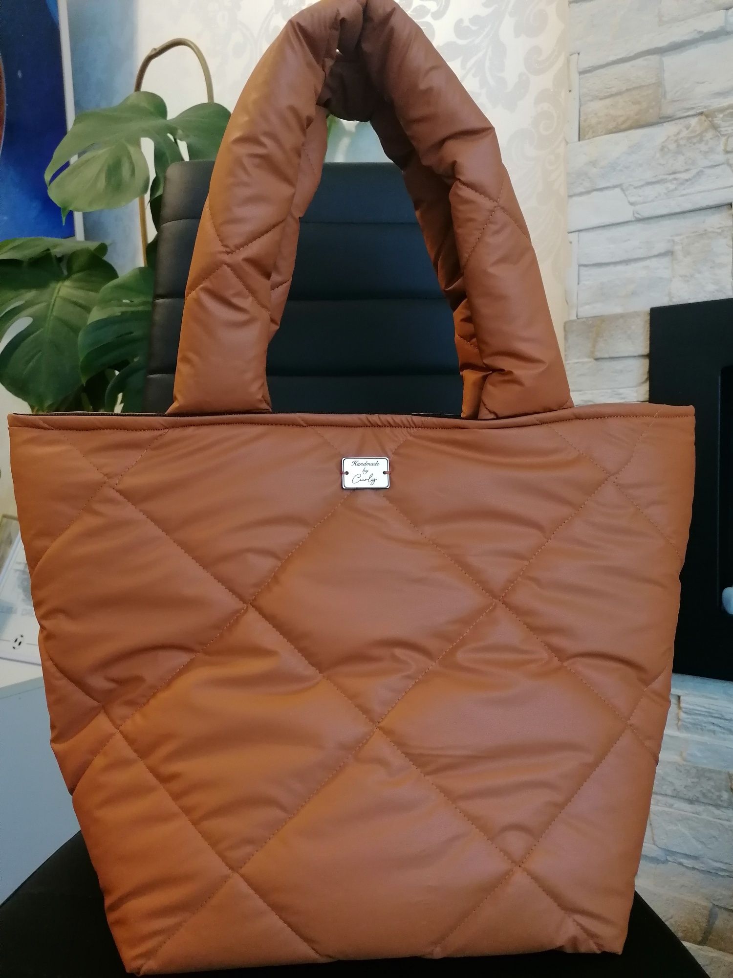 Torba handmade z pikówki jak skóra shopperbag