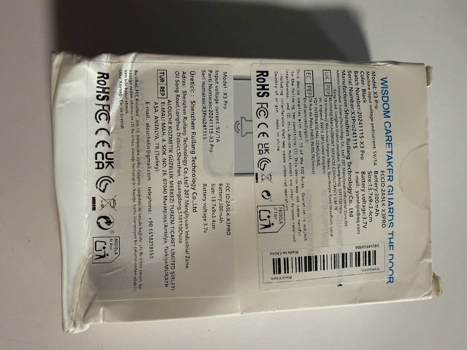 Nowy dzwonek wideo kamera do drzwi bramy furtki czarny wifi bluetooth