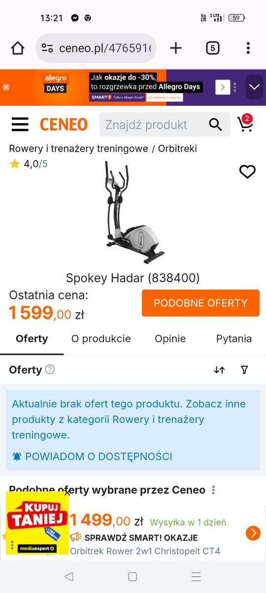 Orbitrek Spokey Hadar