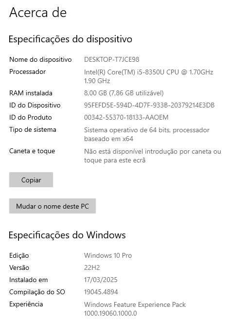 Portátil DELL Latitude 5490 Proc. Intel i5-8350 8ª ger. 14" 8GB 256SSD