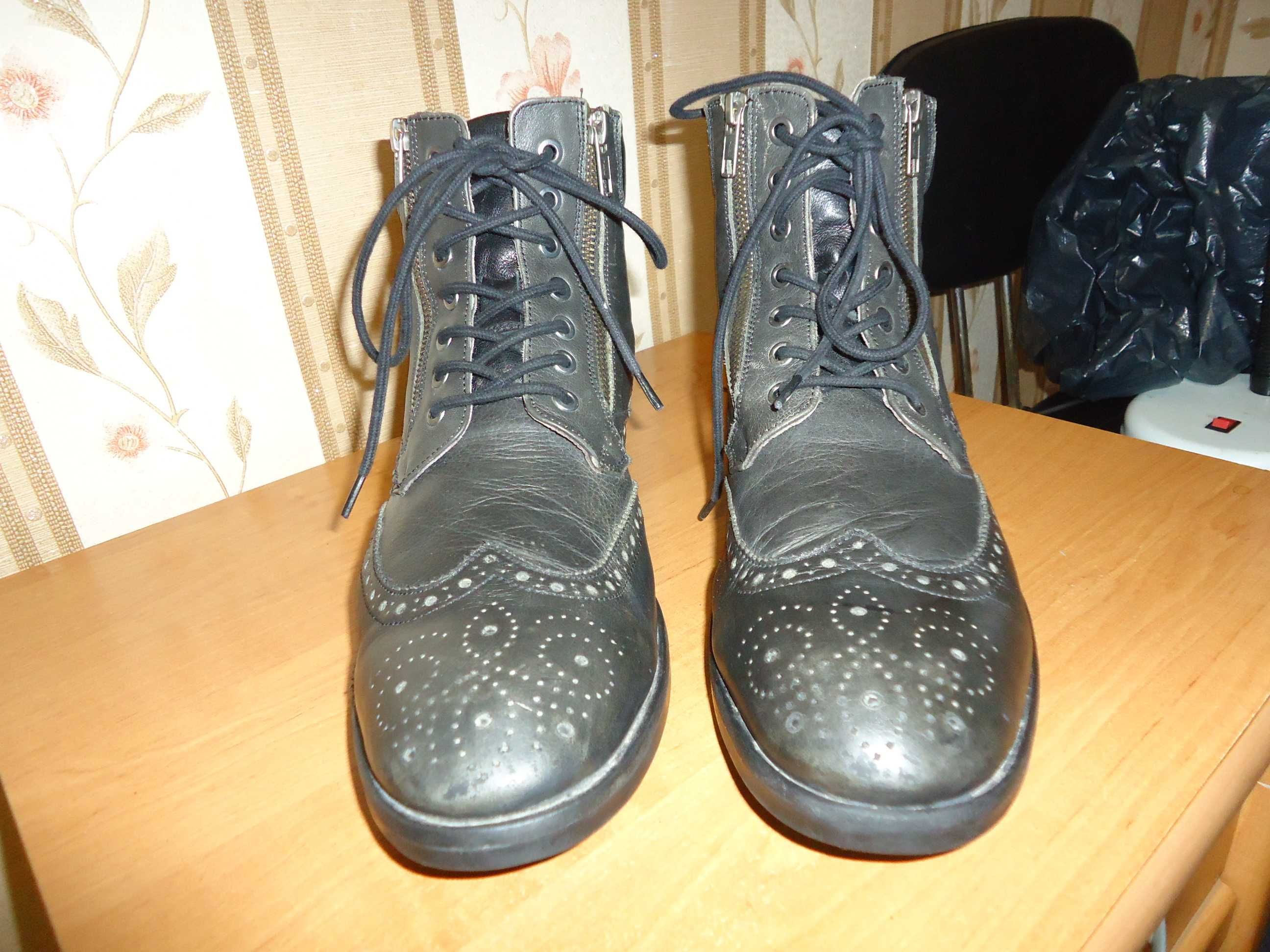 Мужские, кожаные, демисезонные ботинки SMH, размер 44(30).