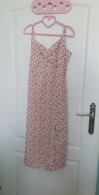 Sukienka Shein L na wiązanych ramiączkach midi floral
