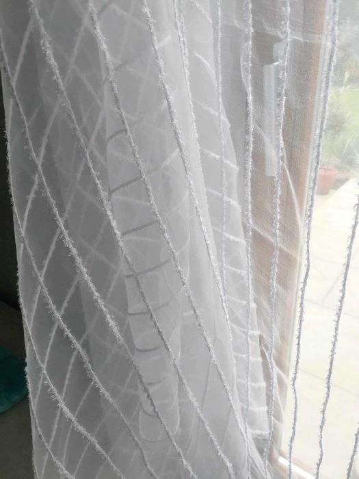 Piękna organza firana biała kupon 325 cm x 170 cm nowa