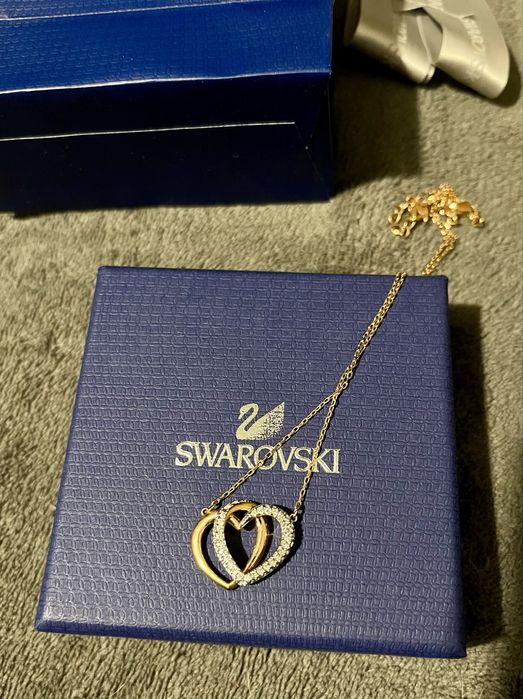 SWAROVSKI подвеска KETTE два сердца gold полный комплект