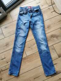 Spodnie Cross Jeans jeansy 27 34 niebieskie granatowe wycierane S M