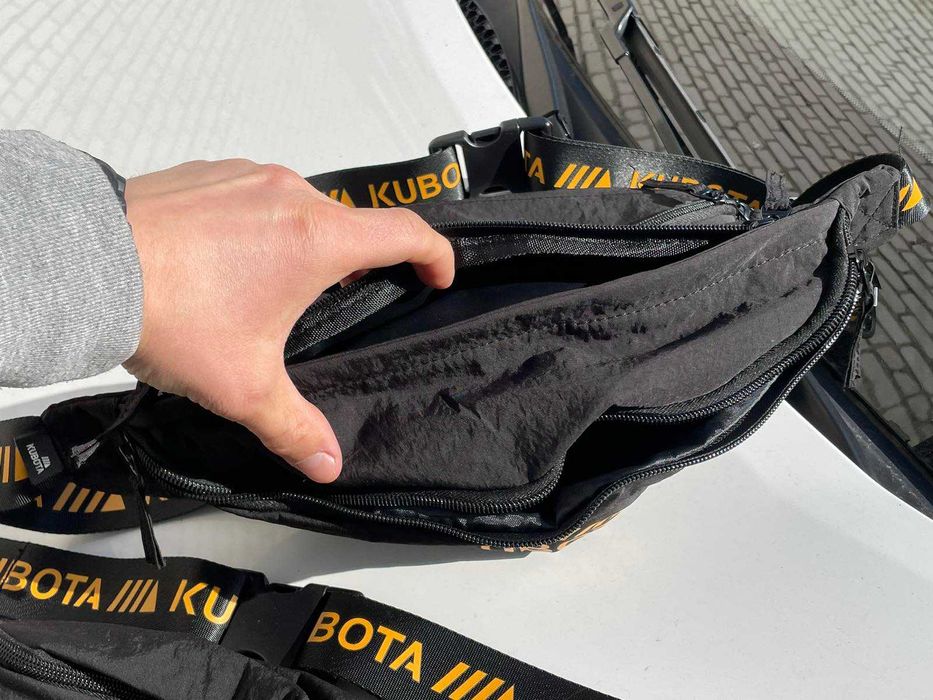 Kubota нейлоновая бананка, сумка на пояс, 2х кармана, крепкая вместит