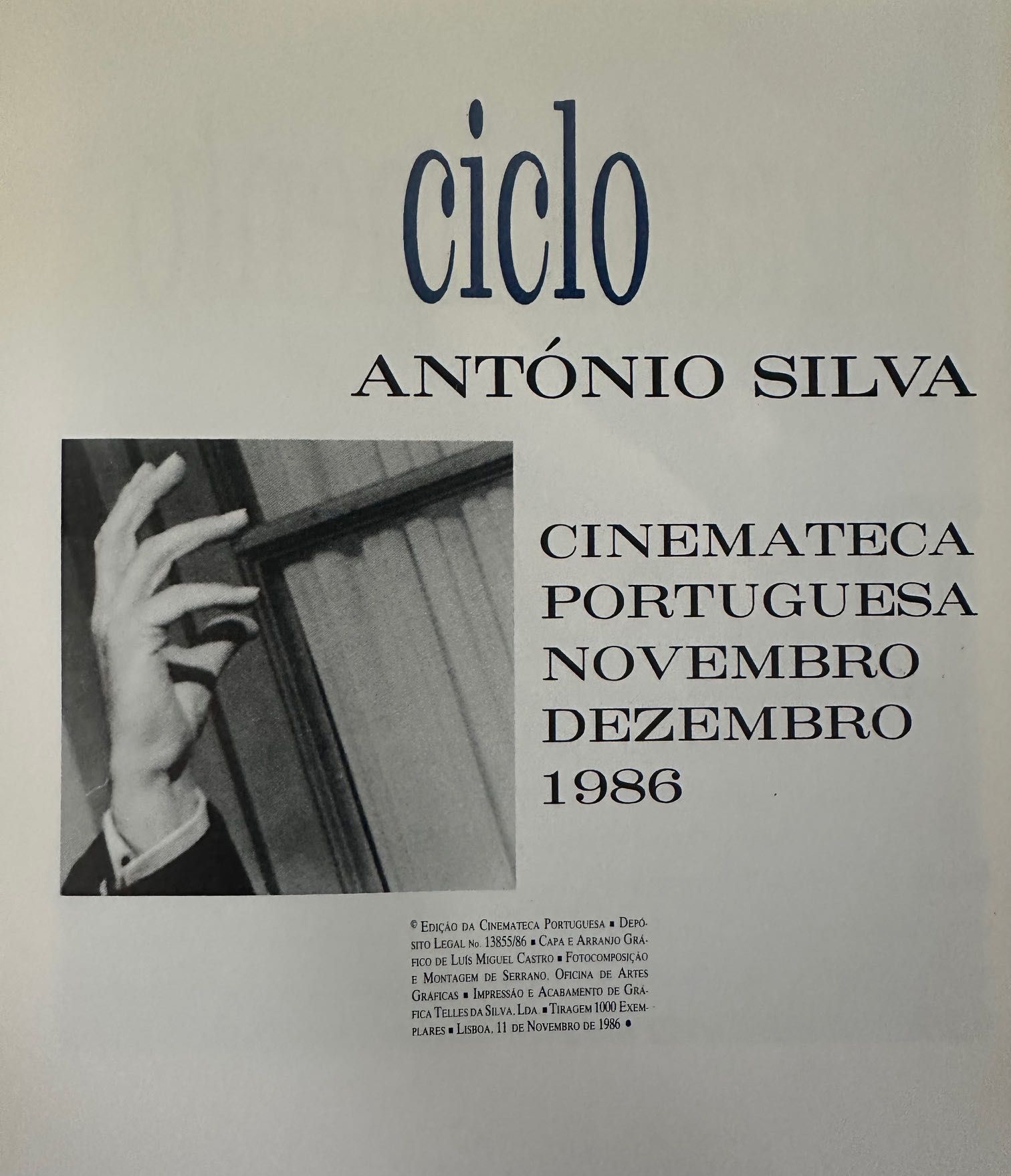 António Silva - Cinemateca - 1986
