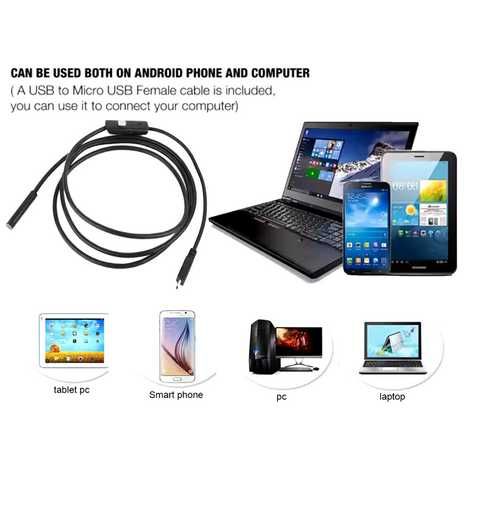 Sztywni Kamera endoskopowa 1m,USB,mikro,C