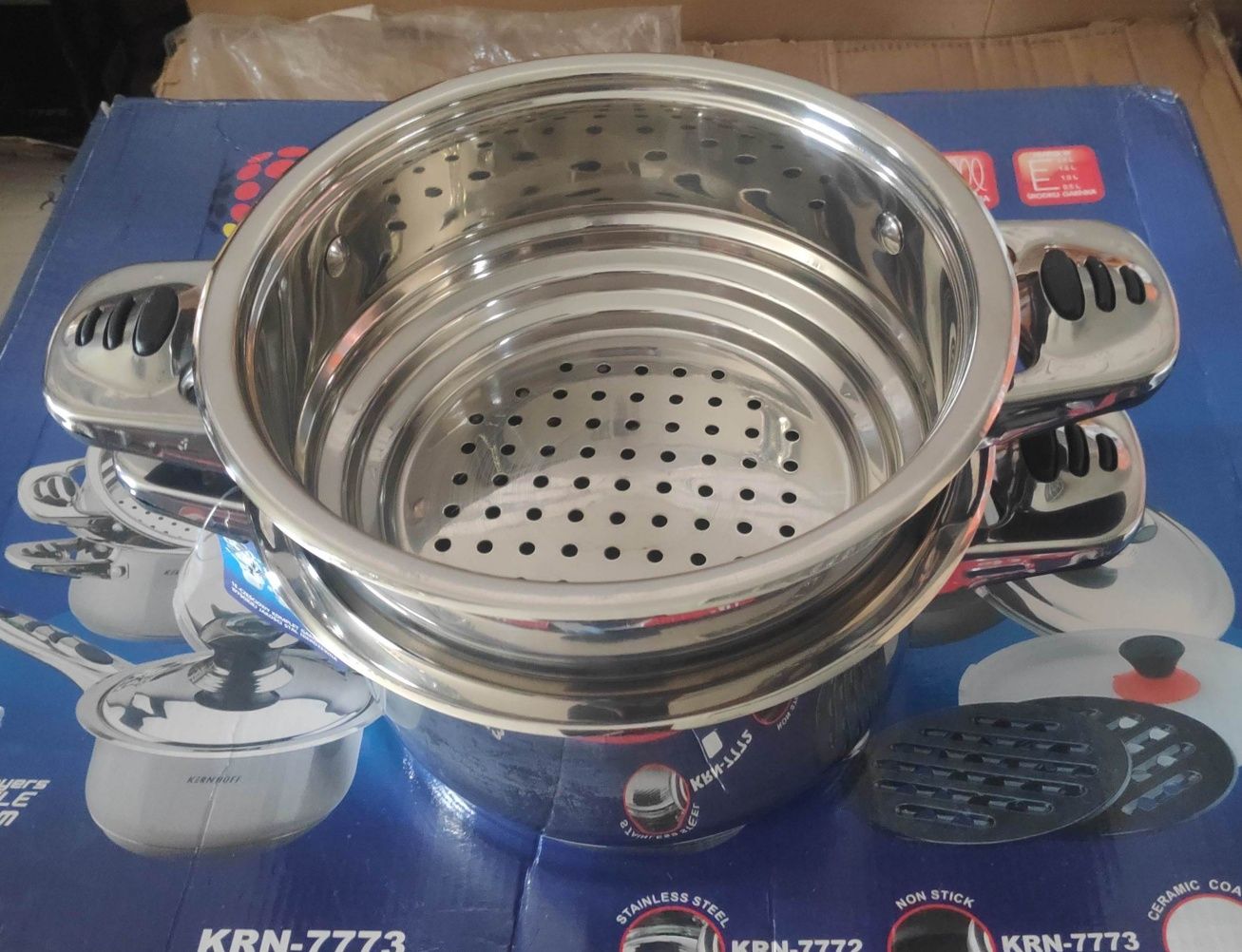 Stalowy garnek na parę 3L