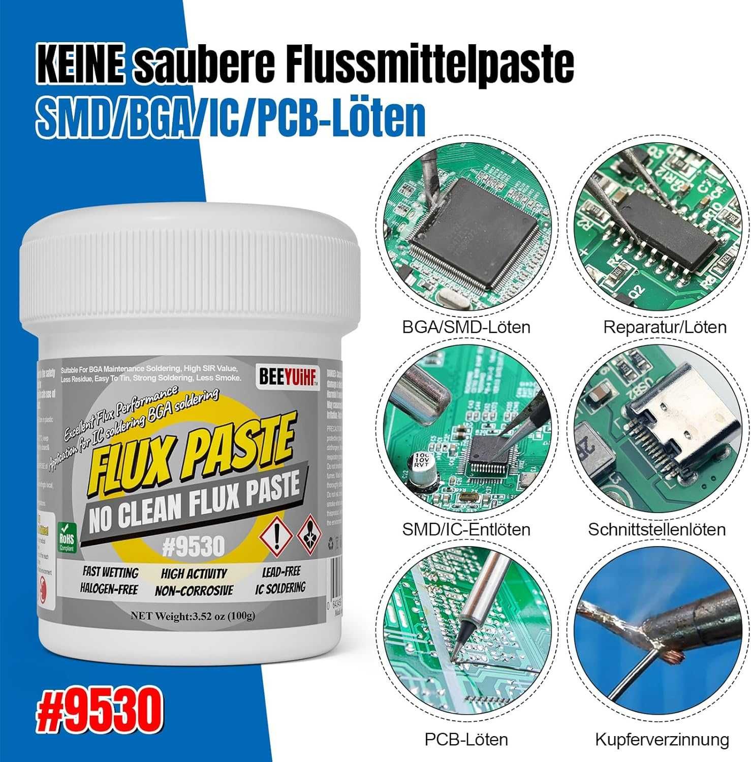 Flux Pasta lutownicza topnik BGA do lutowania elektroniki 100g