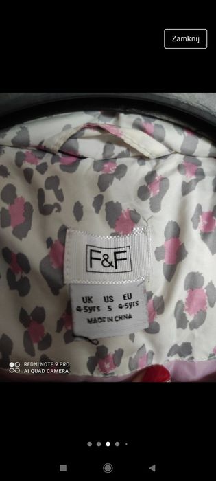 Kurtka Panterka dla dziewczynki 110 Na 4-5 lat