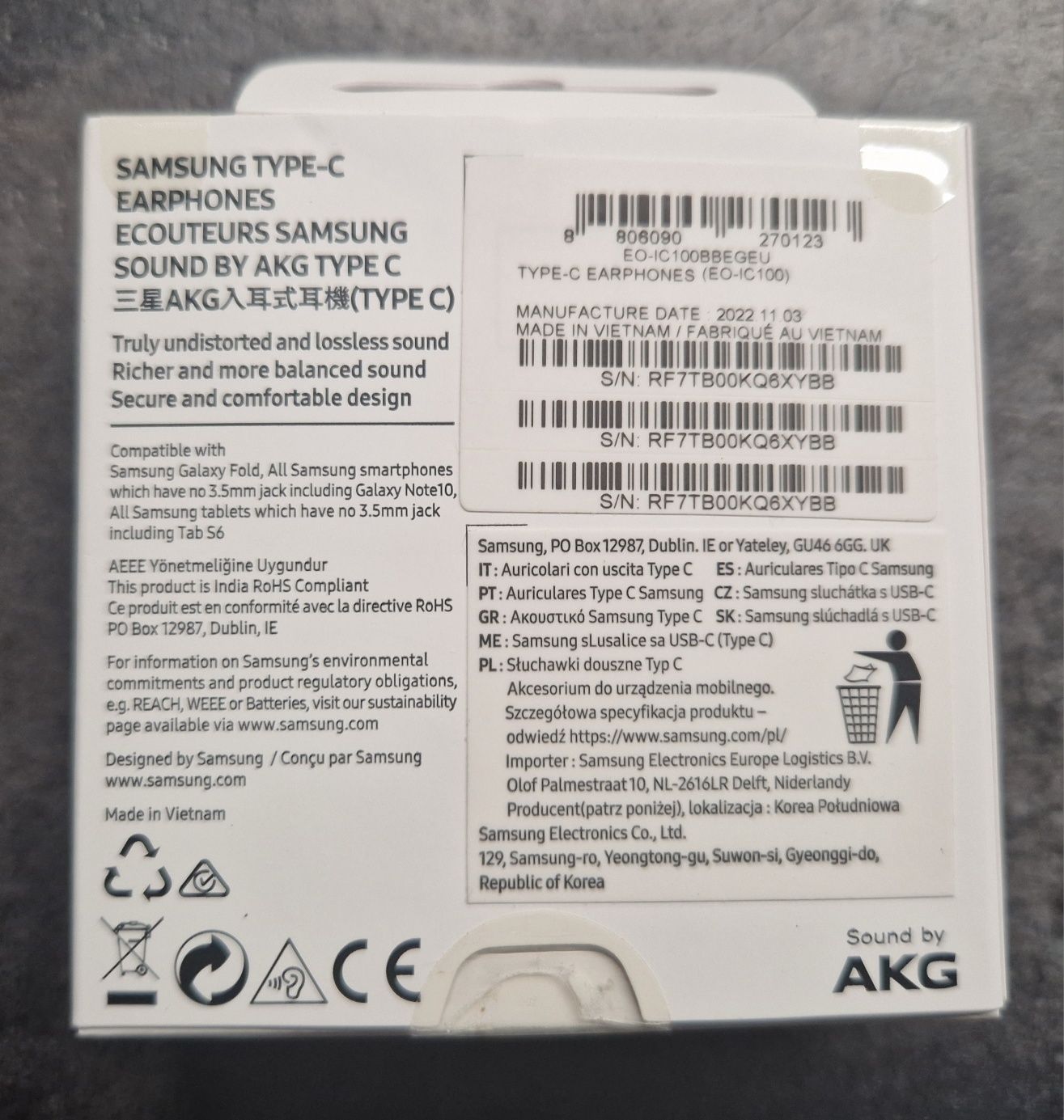 Samsung AKG EO-IC100 sluchawki USB type-C nowe 100% oryginal