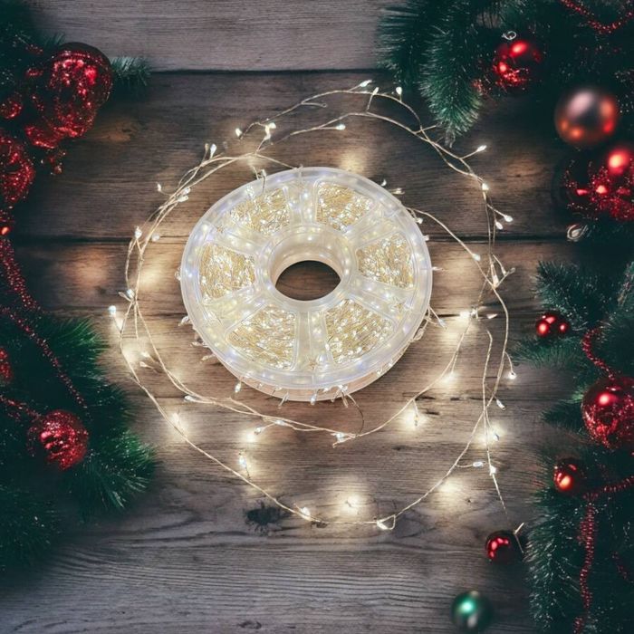 Мишура гирлянда-нить 100м, 50 м и 30 м теплый свет (премиум качества)