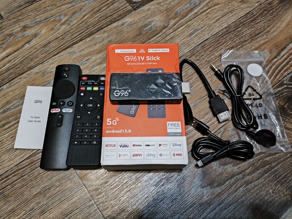 G96 2/8gb тв стік, смарт приставка android 13