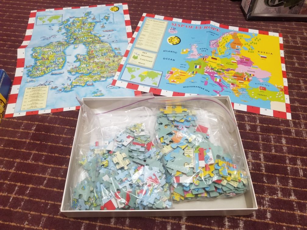 Пазл puzzle карта Европы и Великобритании
