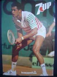 Poster de ténis - anos 80 - Yannick Noah – Le coq sportif/7up