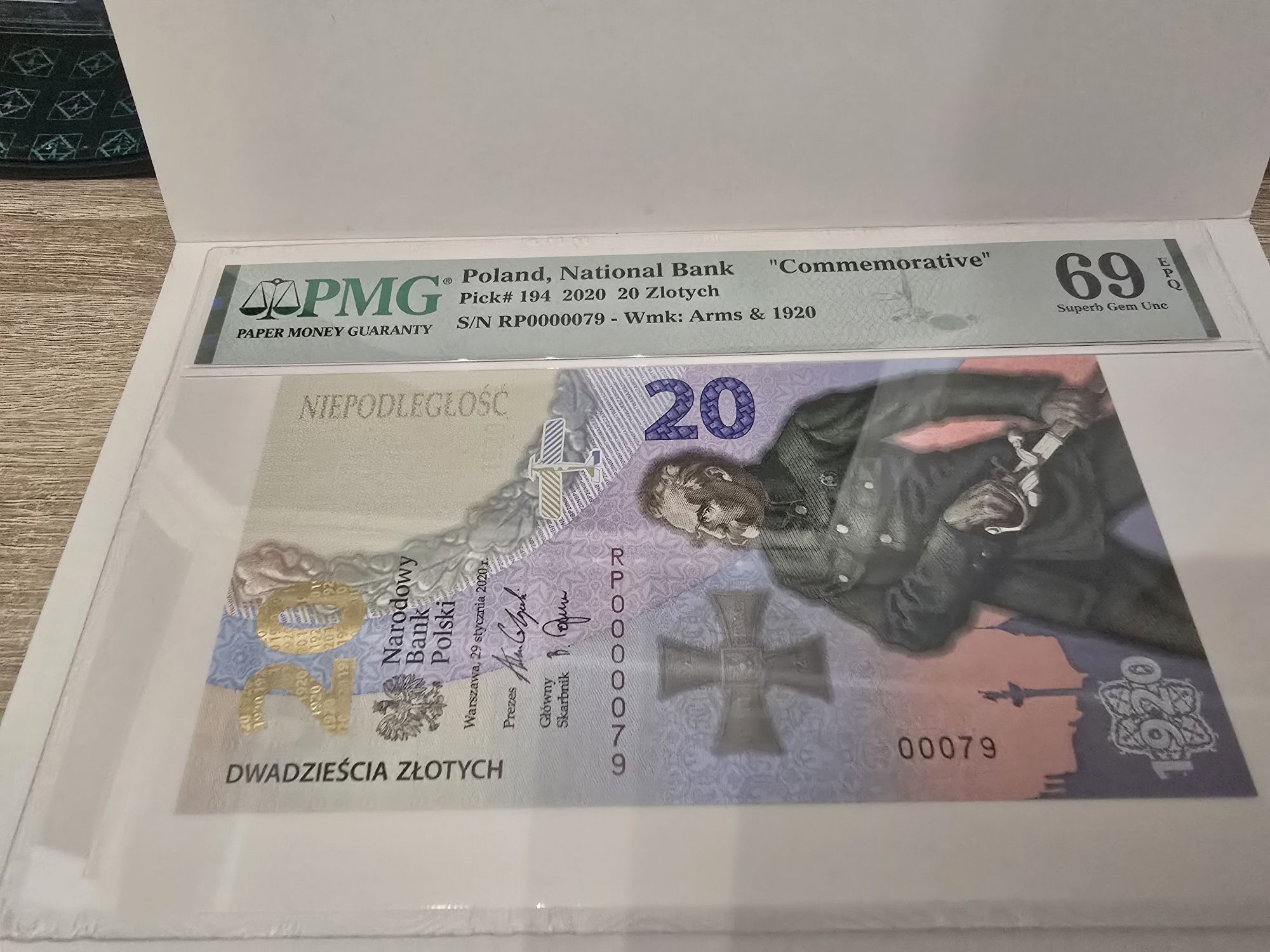 Niski numer dwucyfrowy 79 PMG 69 20 złotych Bitwa Warszawska