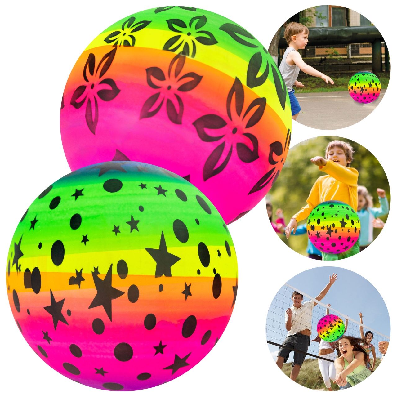 Piłka gumowa kolorowa do gry zabawka ogrodowa plażowa