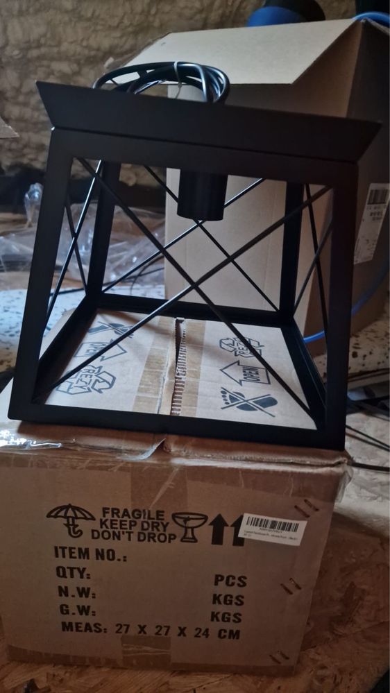 GANEED żyrandol metalowa czarna E27
