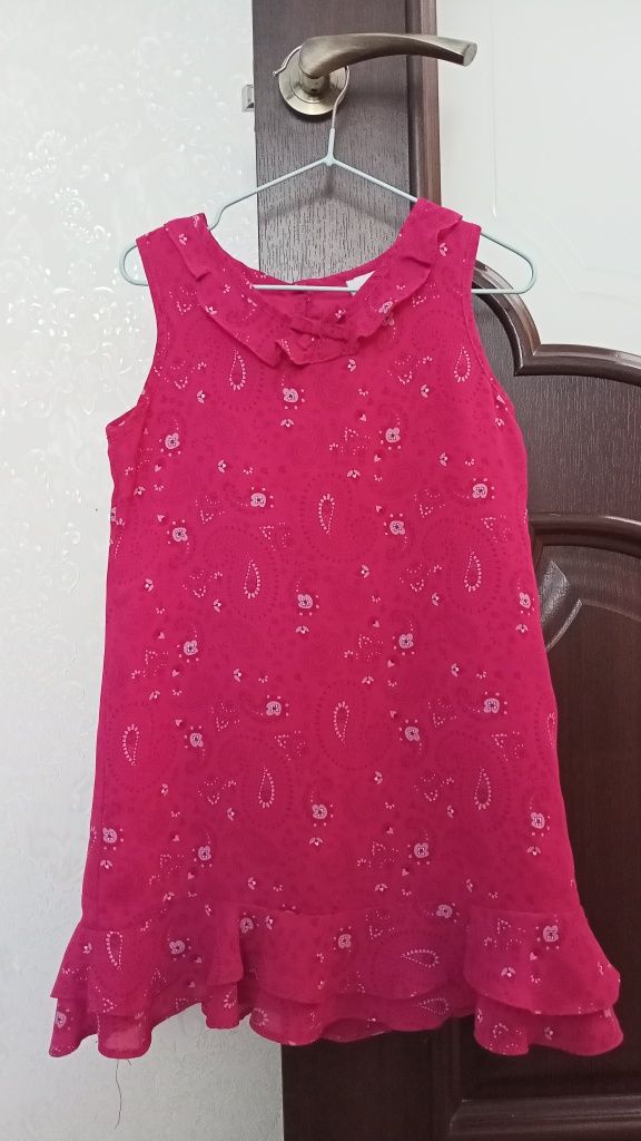 Плаття  дівчини шифон рожеве малинове Next 5 6 років