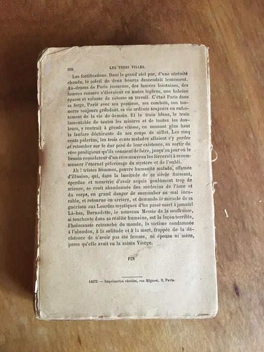 ÉMILE ZOLA - Lourdes - 1a edição (Francesa) - 1894