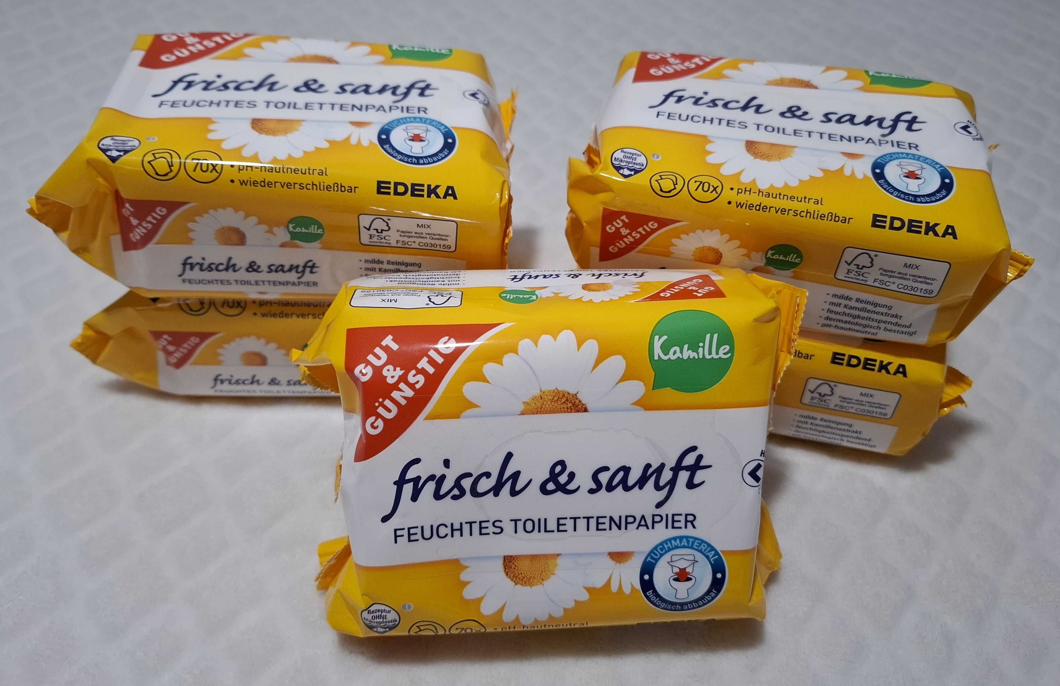 Nawilżany papier toaletowy, spłukiwalny, 70 listków, G&G