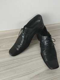 Klasyczne czarne buty męskie, skórzane, czarne 44