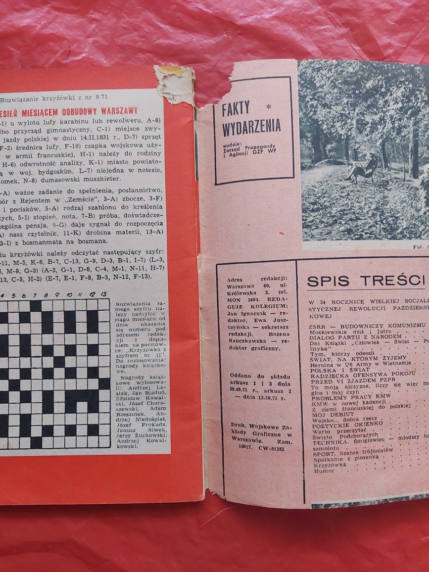czasopismo PRL miesięcznik Fakty i Wydarzenia 1971r