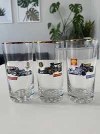 Vintage 3 szklanki Formula 1 classic Bohemia Czechoslovakia glass F1