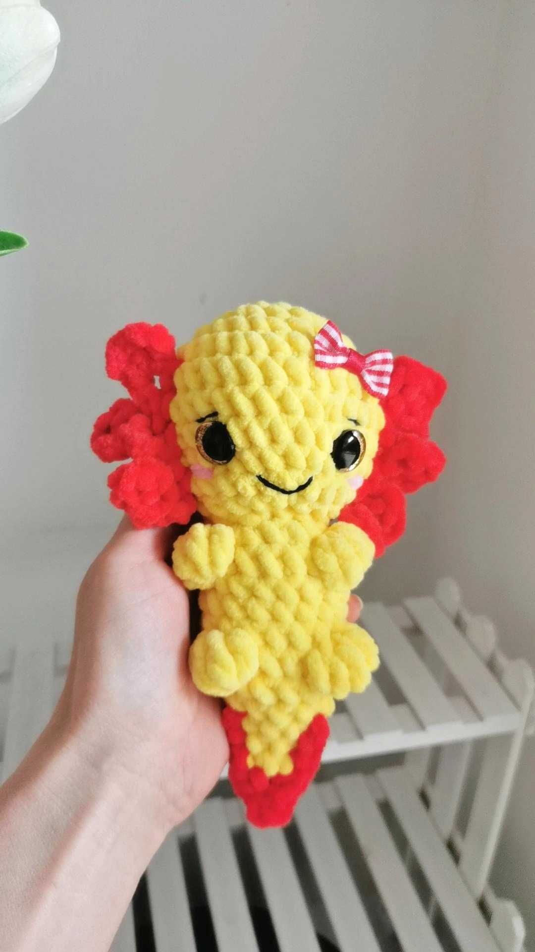 Aksolotl na szydełku handmade