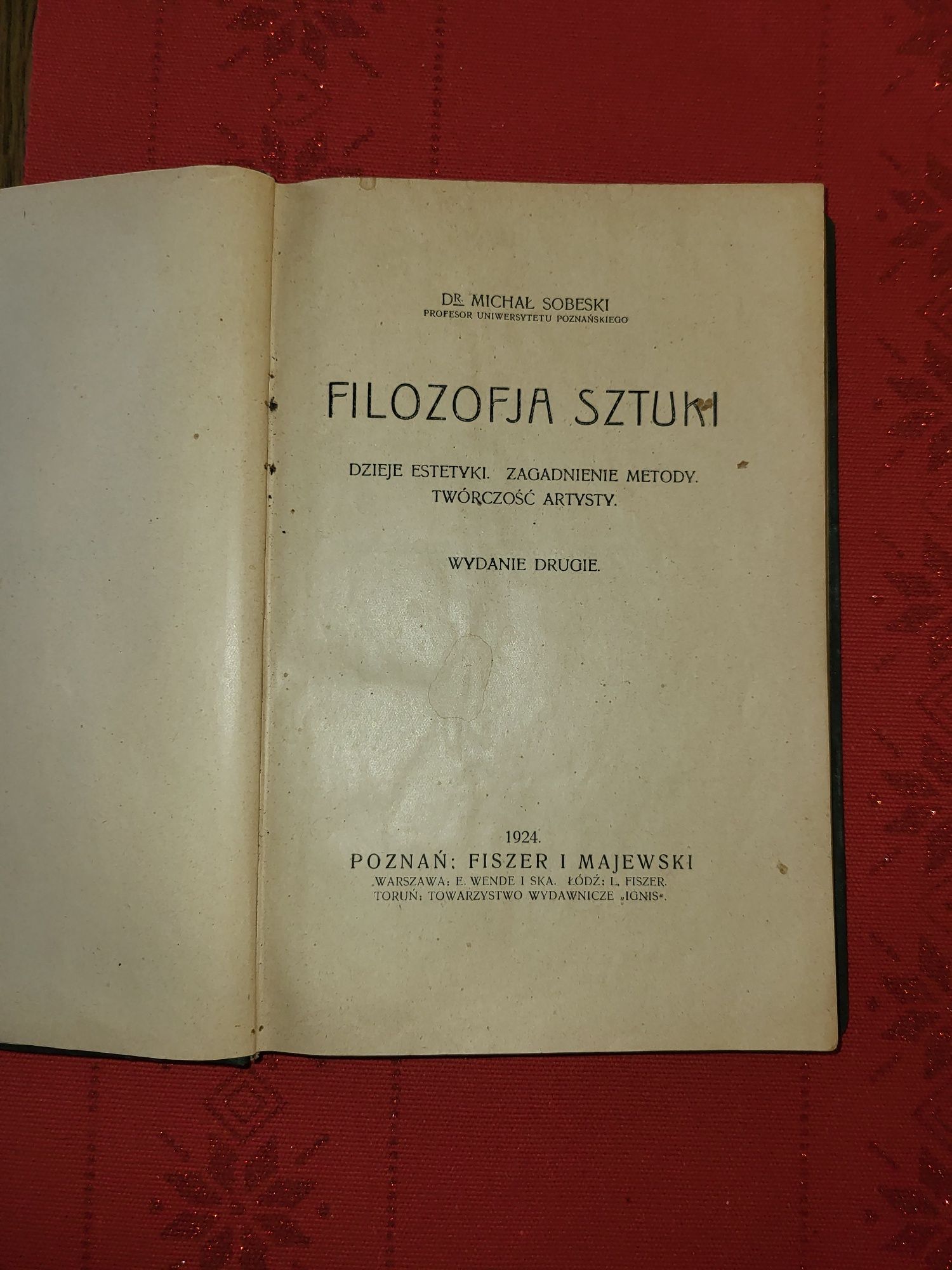 Filozofia sztuki  Sobeski 1924r