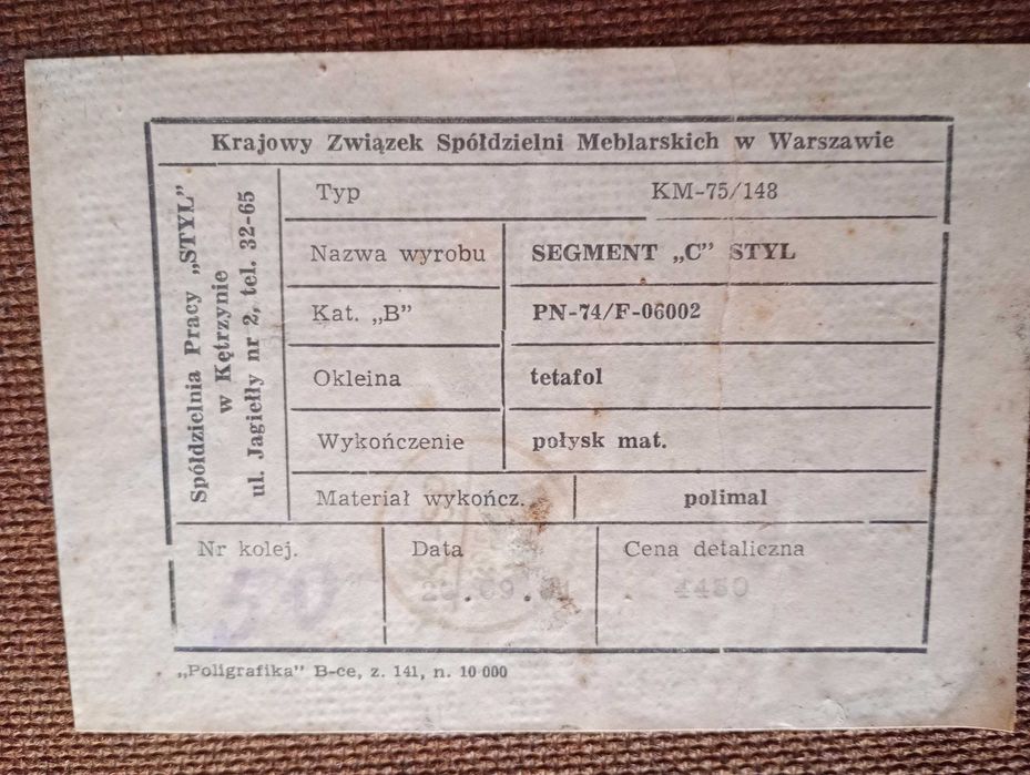 Segment meblowy STYL, 1981 rok (cena za komplet!)