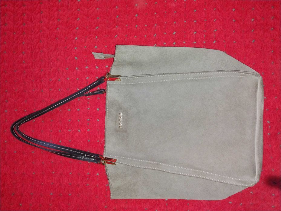 torebka shopper BRIDAS z zamszu, kolor taupe