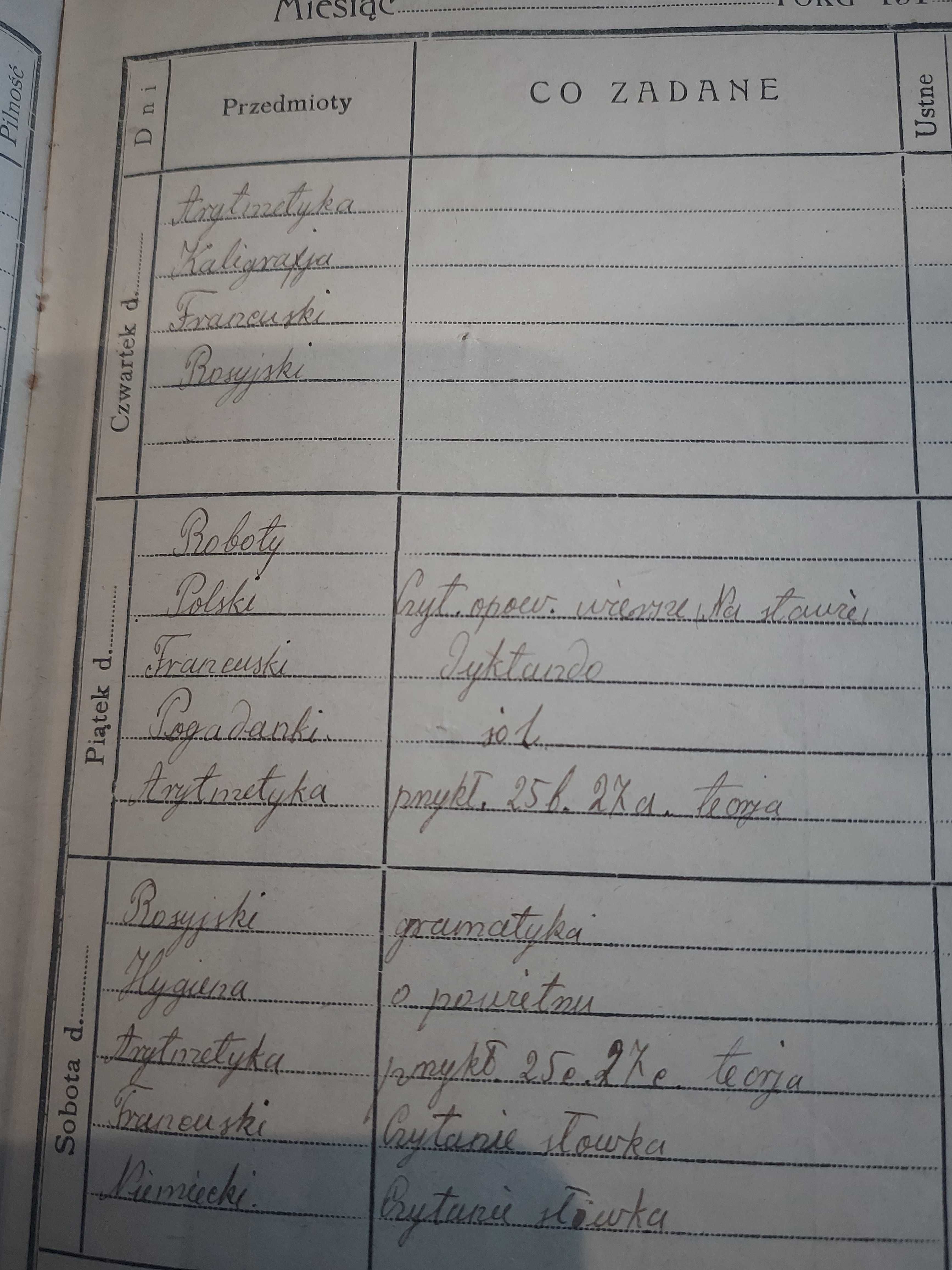 Dziennik Lekcji Radom 1915r