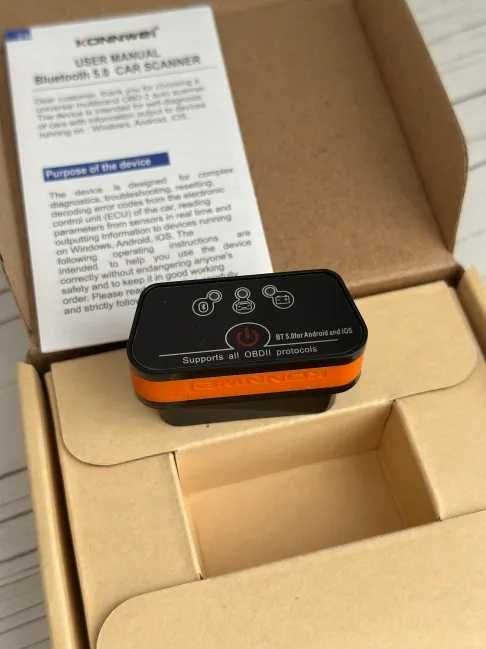 Автосканер Konnwei KW903 (Bluetooth 5.0, Android, iOS, OBD2, ELM327)