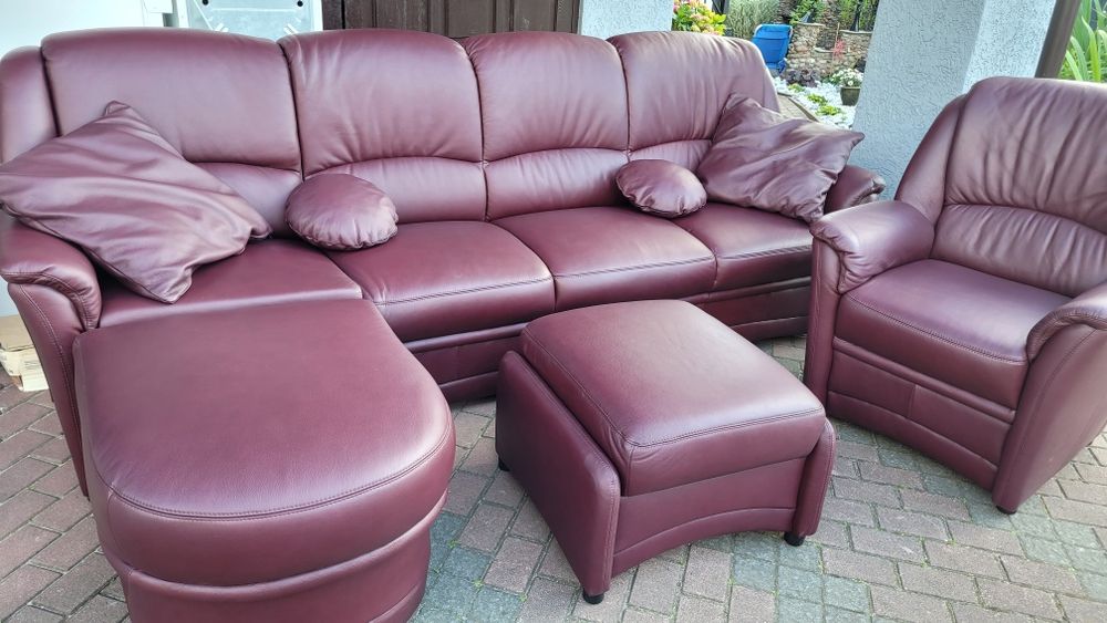 Narożnik NOWY że skóry naturalnej