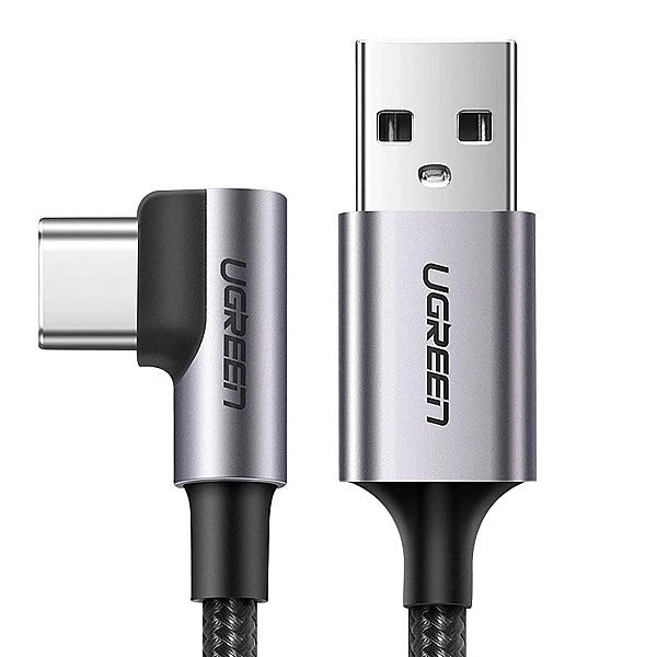 Kabel Ugreen Us284, 70255 Usb-a (prosty) / Usb-c (kątowy) 3a 3m - szar